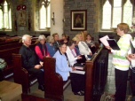 Rehearsal in St Edward's Church, Knighton