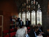 Windows in the cloister of Worcester Cathedral